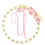 Gold heart frame with the Initial U
