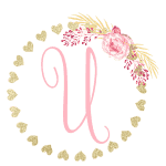 Gold heart frame with the Initial U