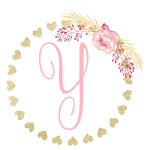 Gold heart frame with the Initial Y