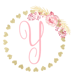 Gold heart frame with the Initial Y