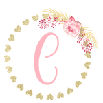 Gold heart frame with the letter C
