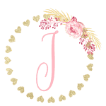 Gold heart frame with the Letter I