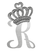 Silver crown monogram with the Initial R