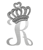 Silver crown monogram with the Initial R