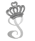Silver crown monogram with the Initial S