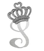 Silver crown monogram with the Initial S