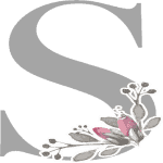 Grey Initial S with 3 Small Flowers