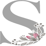 Grey Initial S with 3 Small Flowers