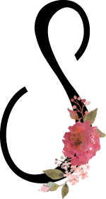 Floral Initial S with 1 Flower