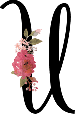 Floral Initial U with 1 Flower