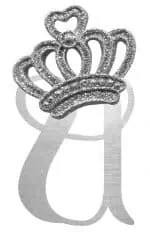 Silver crown monogram with the Initial U