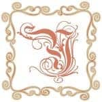 Vintage Initial Y with a Square Frame