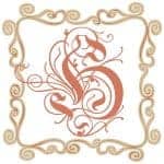 Vintage Letter H with a Square Frame