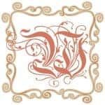 Vintage Initial W with a Square Frame