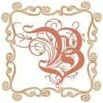 Vintage Letter B with a Square Frame