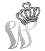 Silver crown monogram with the Initial W