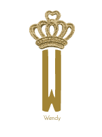 Gold crown monogram with the Initial W