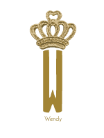 Gold crown monogram with the Initial W