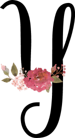 Floral Initial Y with 1 Flower