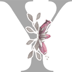 Floral Initial Y with 3 Flowers