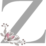 Floral Initial Z with 3 Flowers