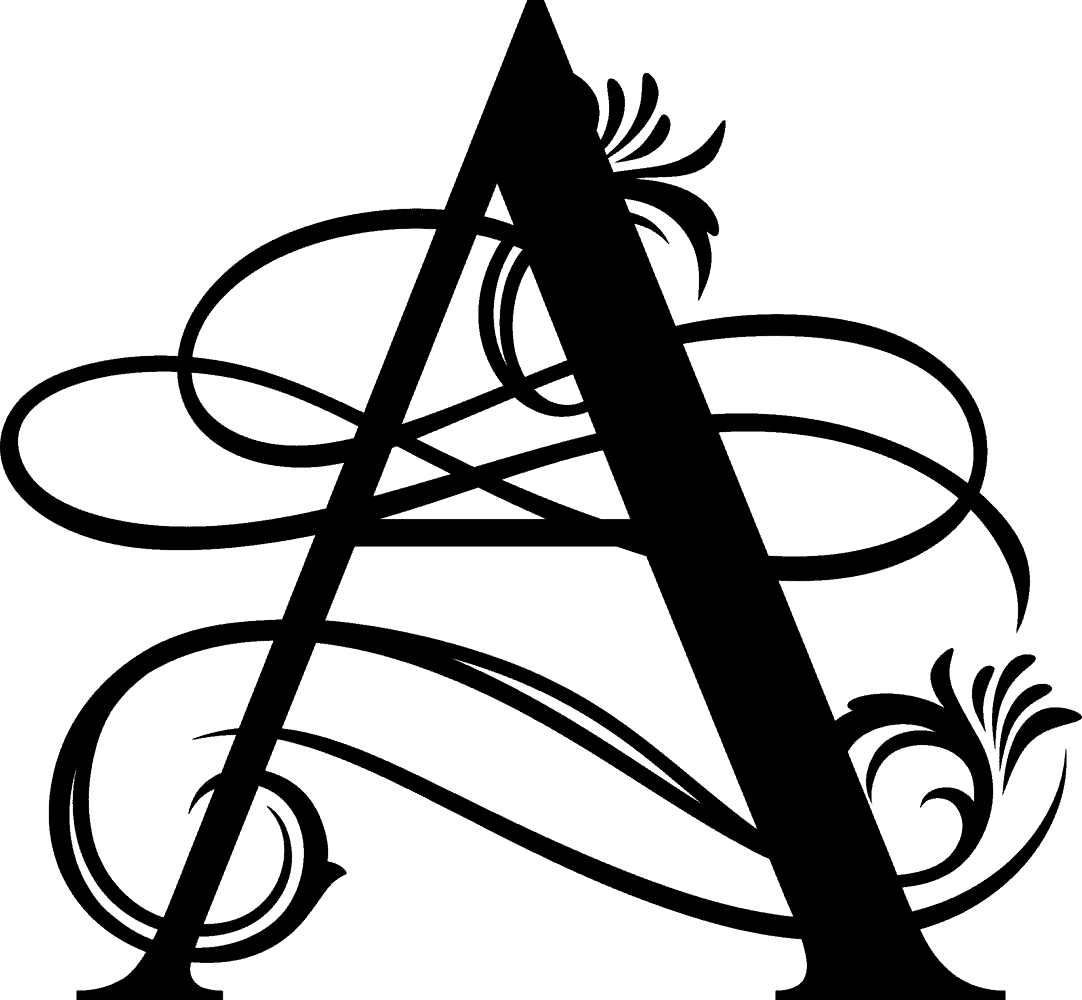 Black Ornate Letter - A