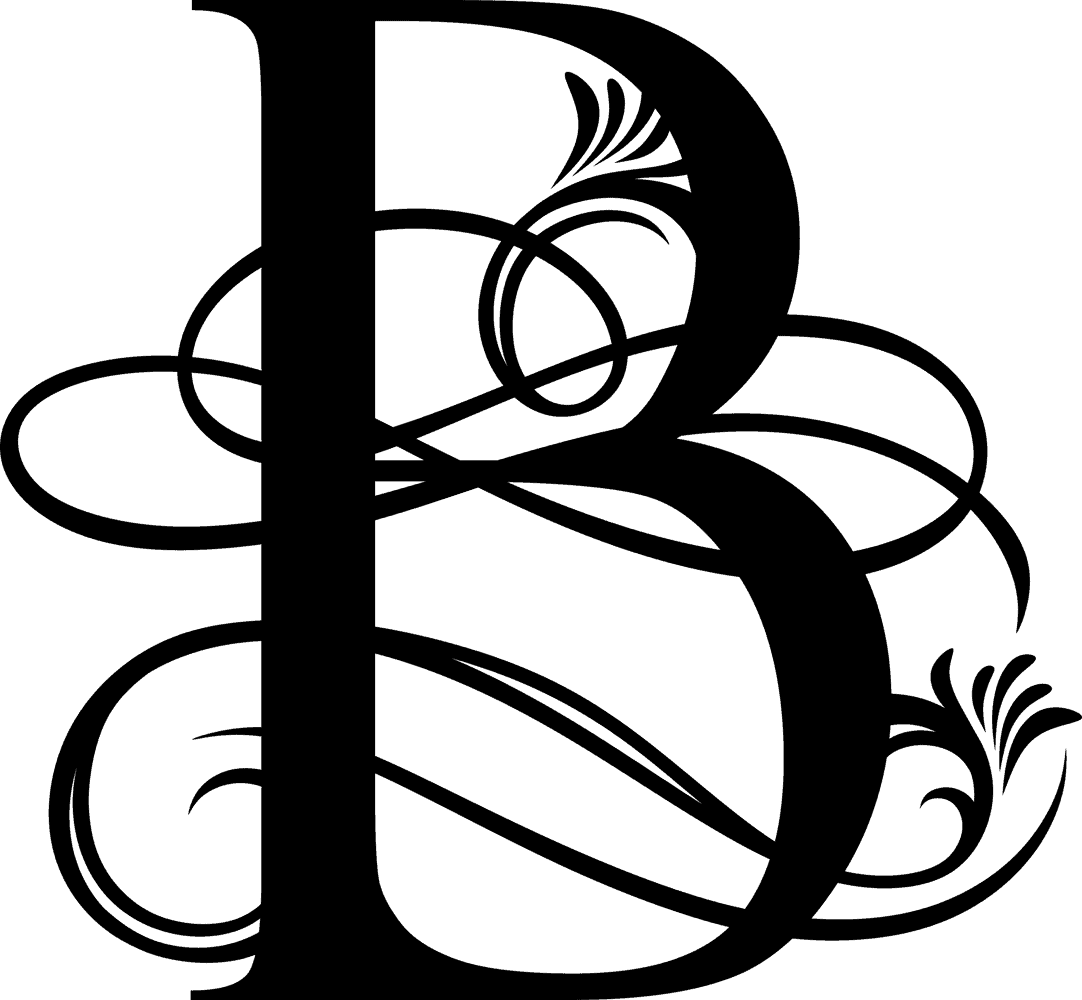 Black Ornate Letter - B