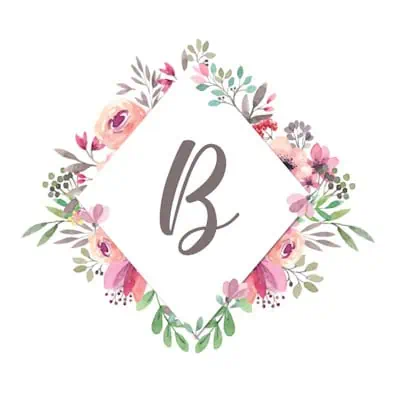 Diamond Frame With Pink Flowers - B