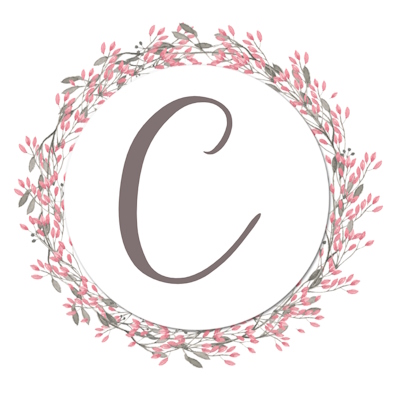 Round Shaped Floral Border With Pink Flowers - C