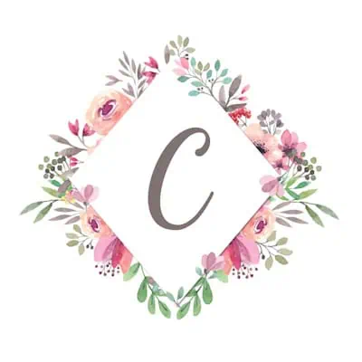 Diamond Frame With Pink Flowers - C