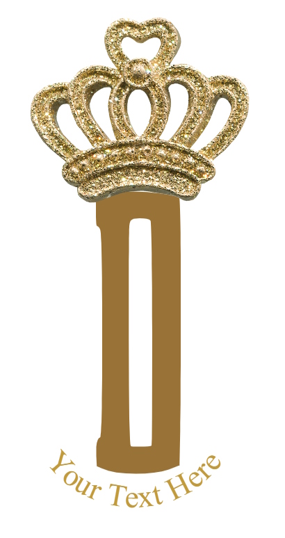 Gold Crown - 1 Letter Monogram - D