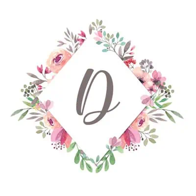 Diamond Frame With Pink Flowers - D