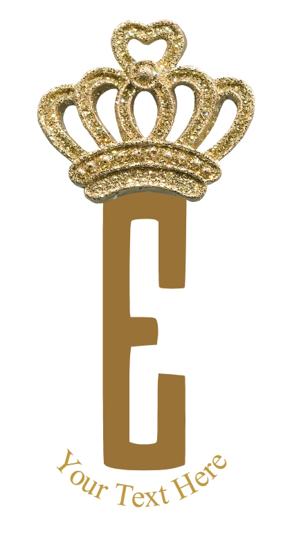 Gold Crown - 1 Letter Monogram - E