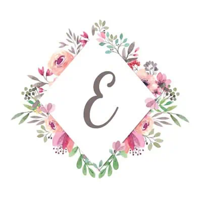Diamond Frame With Pink Flowers - E