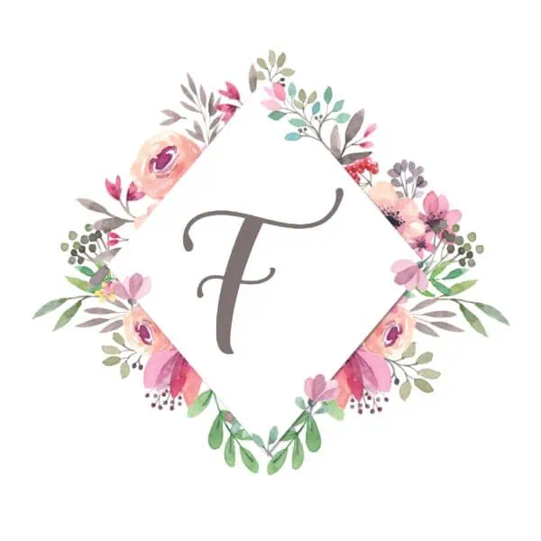 Diamond Frame With Pink Flowers - F