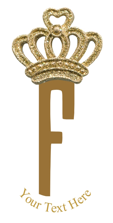 Gold Crown - 1 Letter Monogram - F