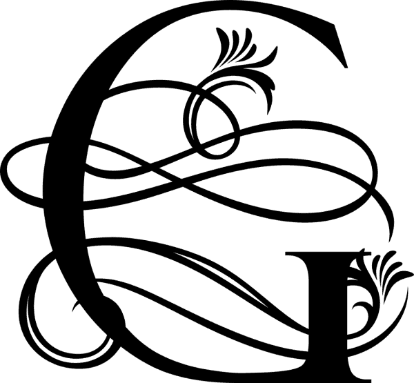 Black Ornate Letter - G