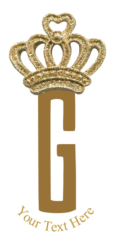 Gold Crown - 1 Letter Monogram - G