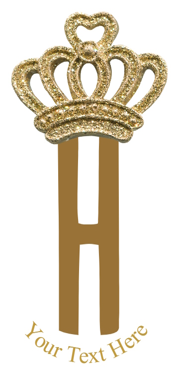 Gold Crown - 1 Letter Monogram - H