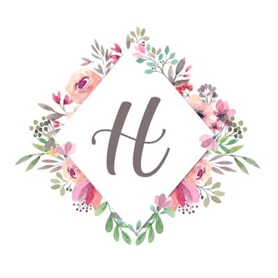 Diamond Frame With Pink Flowers - H