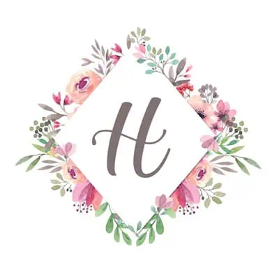 Diamond Frame With Pink Flowers - H