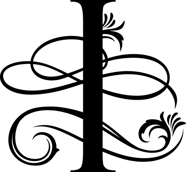 Black Ornate Letter - I