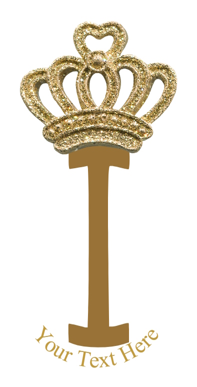 Gold Crown - 1 Letter Monogram - I