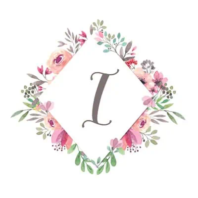 Diamond Frame With Pink Flowers - I
