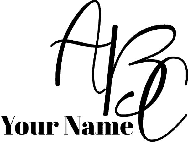 Interlocking Monogram With 3 Initials - 1