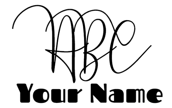 Interlocking Monogram With 3 Initials