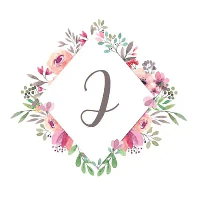 Diamond Frame With Pink Flowers - J