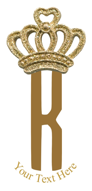 Gold Crown - 1 Letter Monogram - K