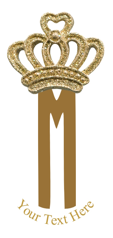 Gold Crown - 1 Letter Monogram - M