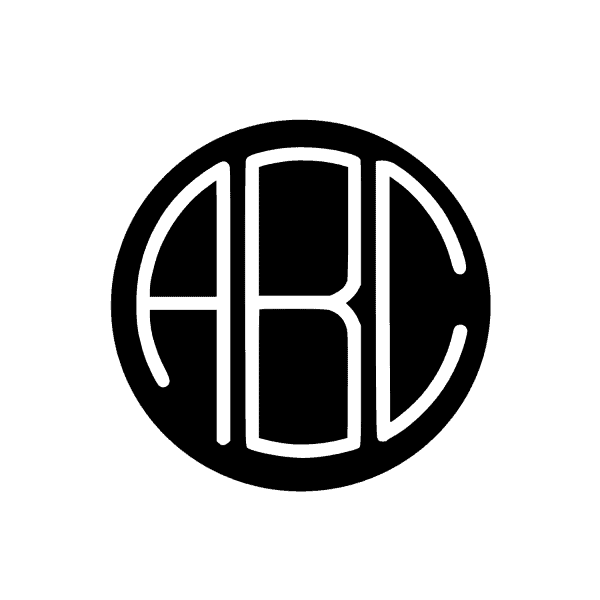 Monogram - Circle Monogram - Black and White